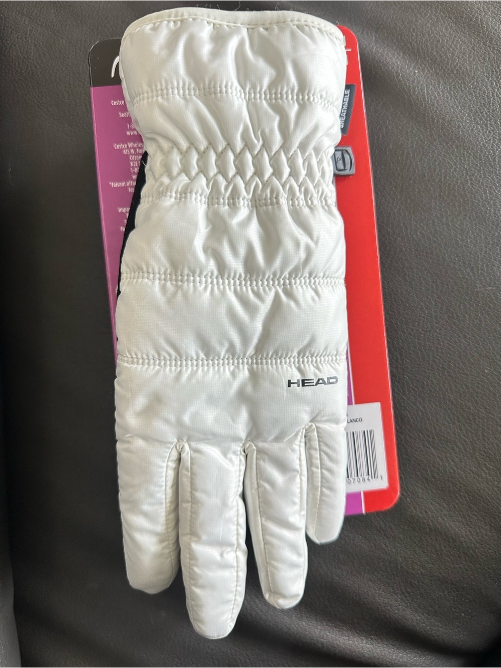 HEAD Women's Waterproof Hybrid Glove in White and Black